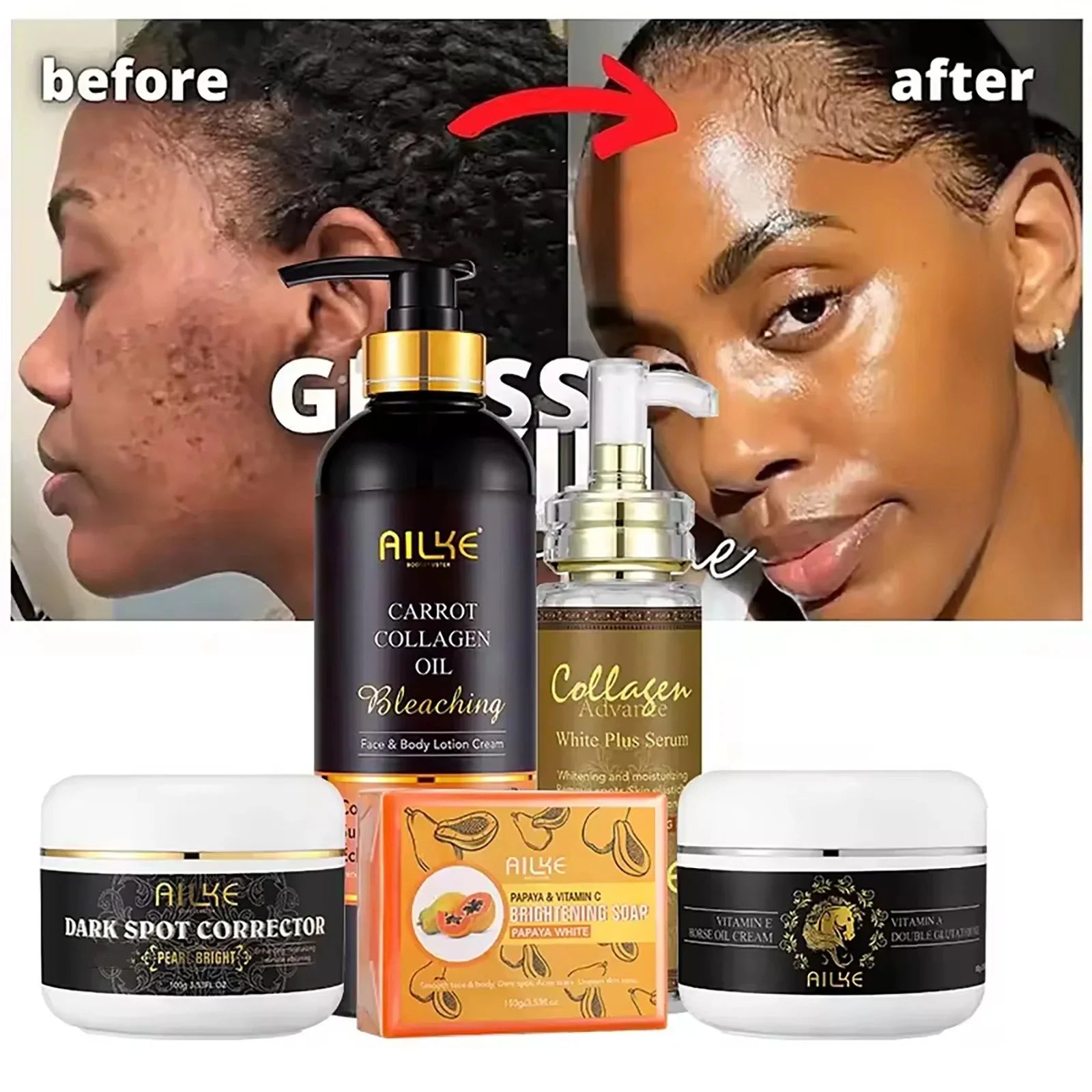 Kit Collagen 5 en 1 AILKE routine glow premium