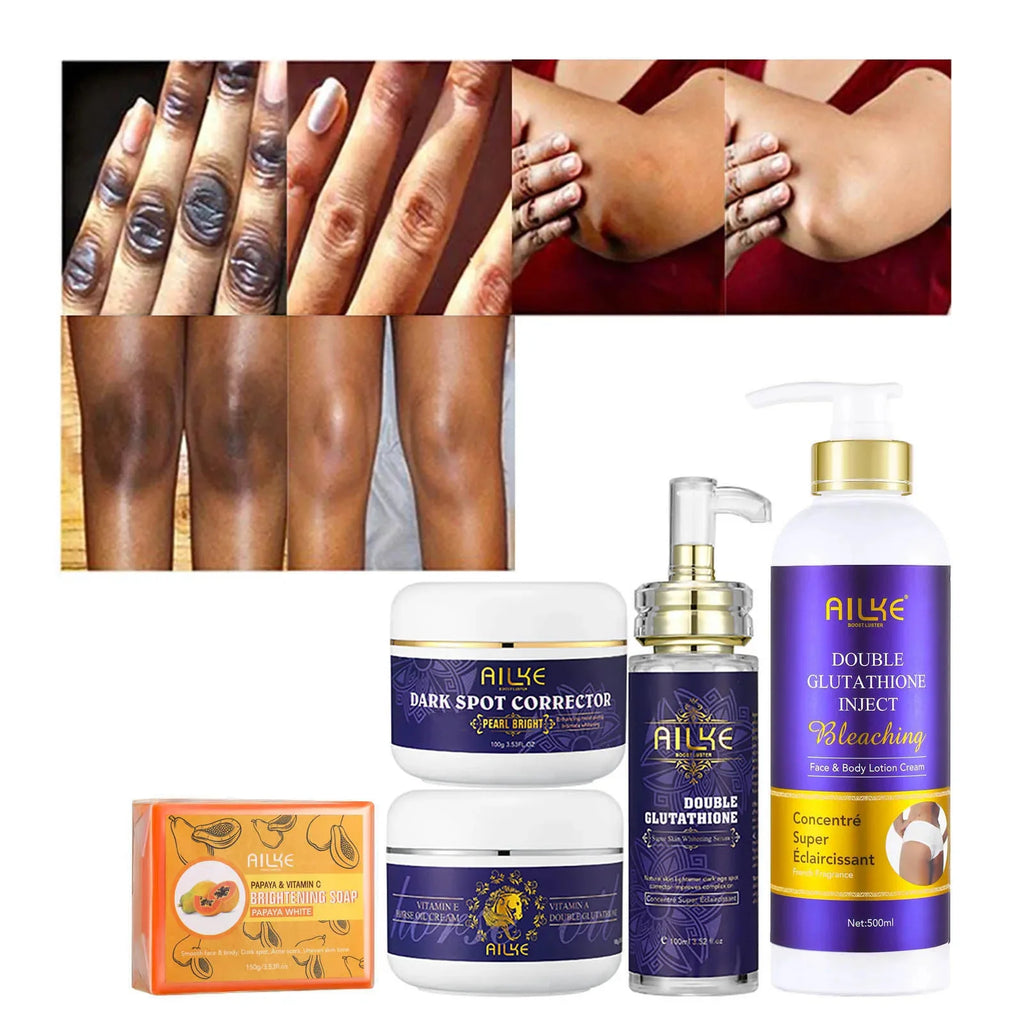 Kit 5 en 1 AILKE glutathione body care premium